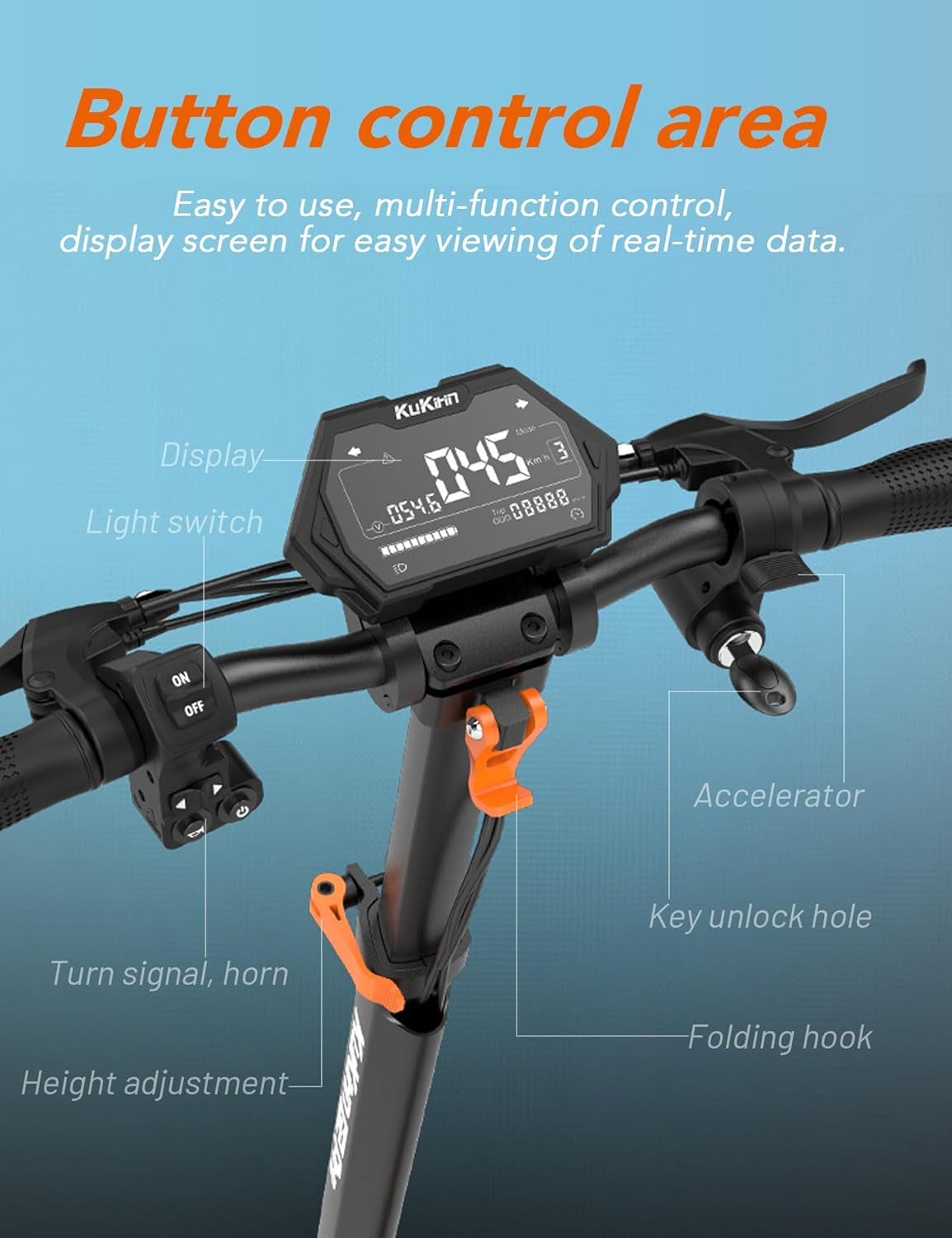 Kukirin G2 Pro Monopattino Elettrico, Autonomia Di 58 Km & High Definition Large LCD Display, Pneumatici Tutto Terreno Da 9 Pollici, Monopattino Elettrico Pieghevole per Adulti